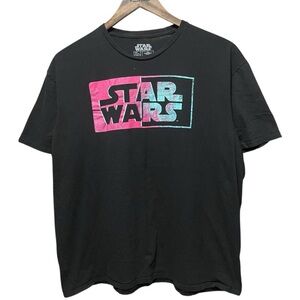 Star Wars front graphic logo short sleeve crewneck casual movie promo T-shirt